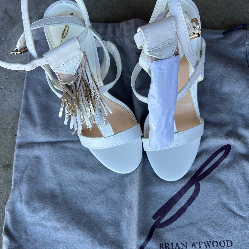 Brian Atwood White Strappy Sandals